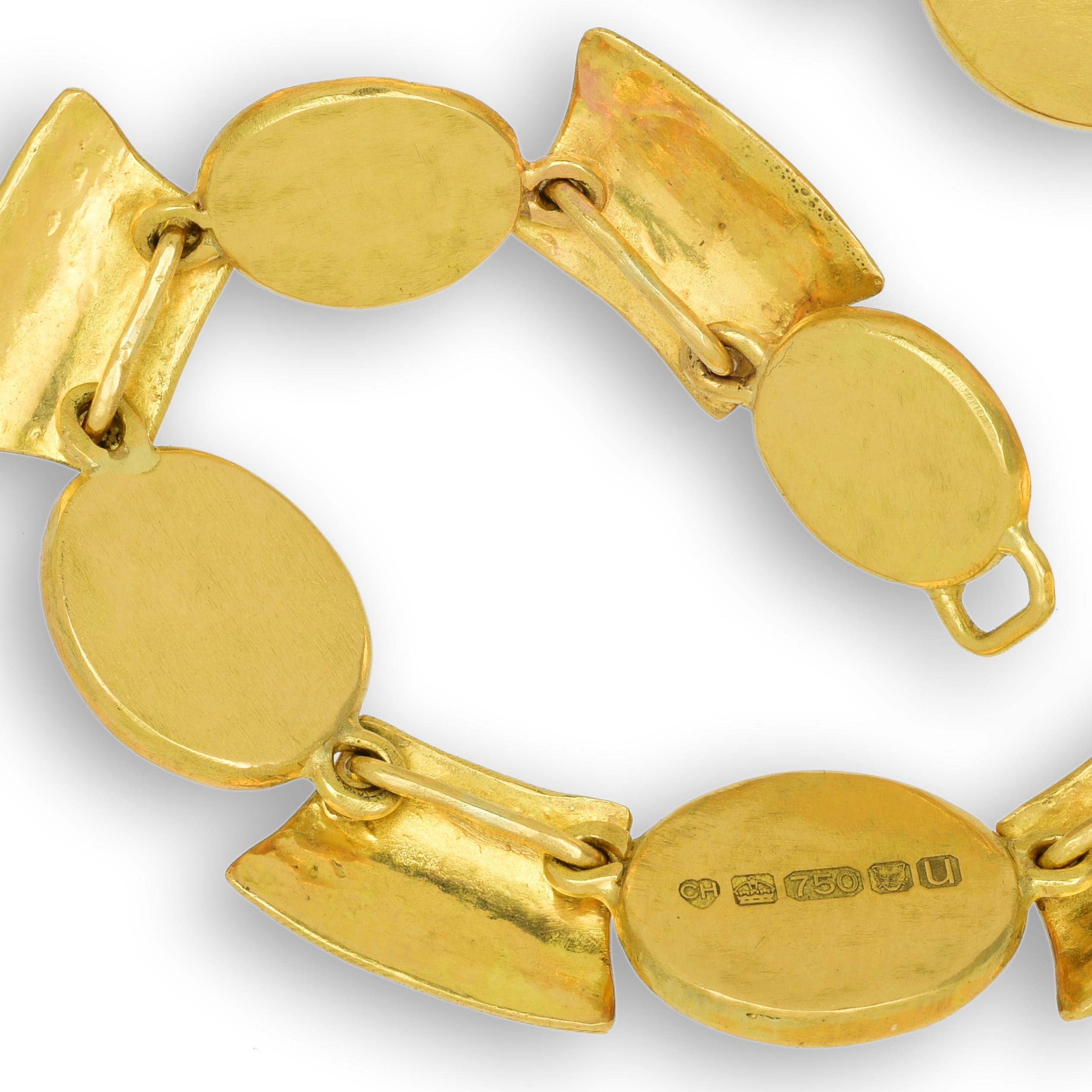 Halskette aus massivem 22 und 18 Karat Gelbgold mit Regenbogen-Turmalinen im Zustand „Neu“ im Angebot in Devon, GB