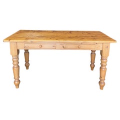 Charming Antique British Country Pine Farmhouse Style Console Table or Desk