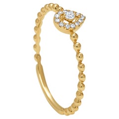 Charming 0.07 Carat F-G, SI Round Diamond Ring in 14k Yellow Gold