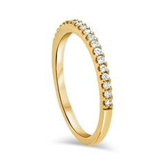 Charming 0.18 Carat F-G, SI Round Diamond Ring in 14k Yellow Gold