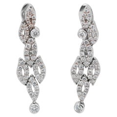 Charming 1.35ct Diamonds Drop Earrings in 18k White Gold - IGI Certified