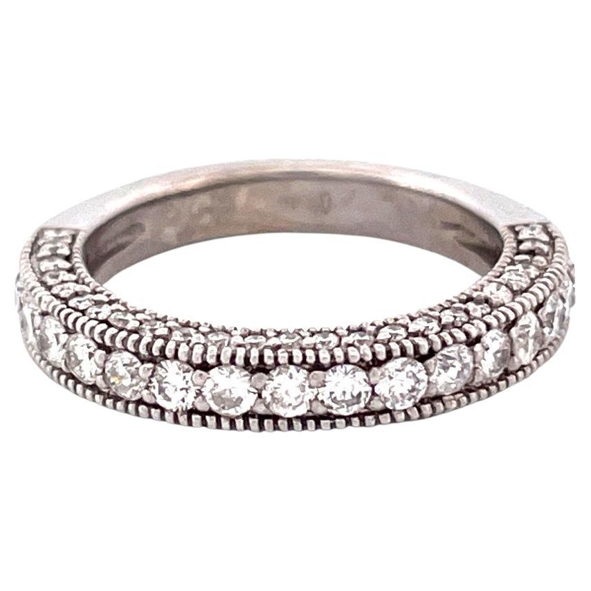 Charming 14k White Gold Diamond Band Ring For Sale