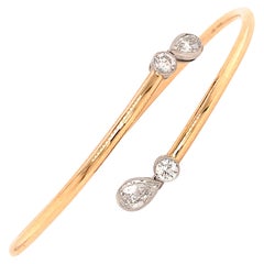 Bracelet joli en or jaune 18 carats et platine avec diamants