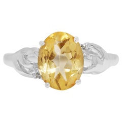 Whiting, anello con citrino e diamanti naturali da 1,88 carati in oro bianco 18 carati