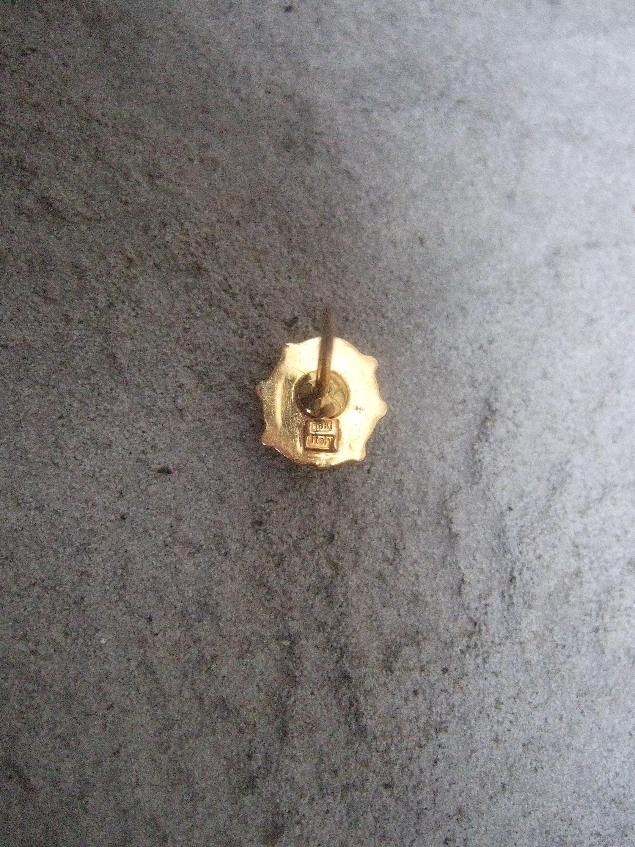 Charming 18k Gold Tiny Italian Enamel Ladybug Tie Tack or Lapel Pin c 1980s 5