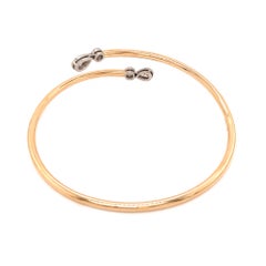 Incantevole bracciale slip-on in oro giallo 18 carati e platino con diamanti