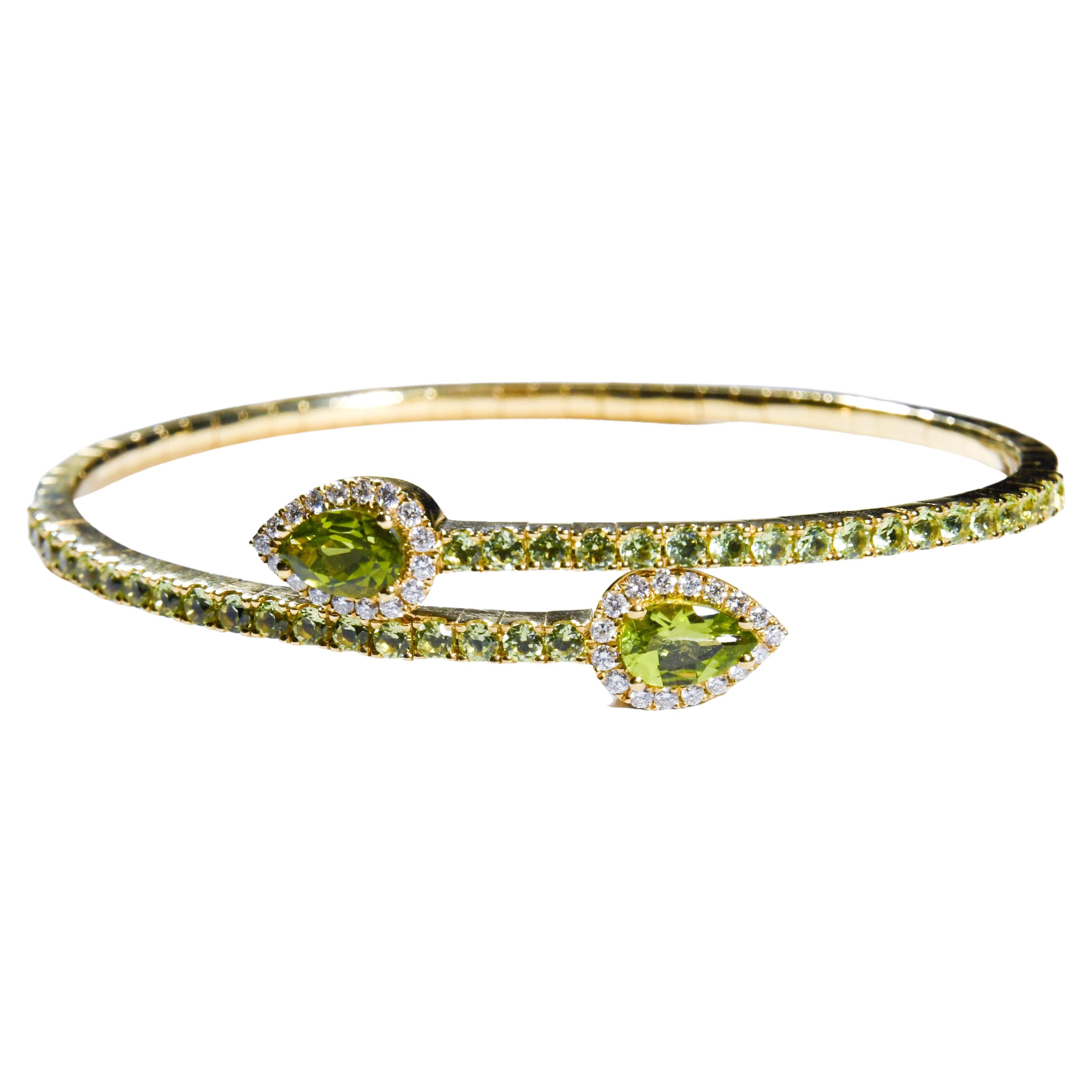 Open Diamond Bangle Bracelet For Sale at 1stDibs