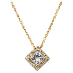 Charming 18k Yellow Gold Necklace w/ .58 Carat Natural Diamonds IGI Certificate