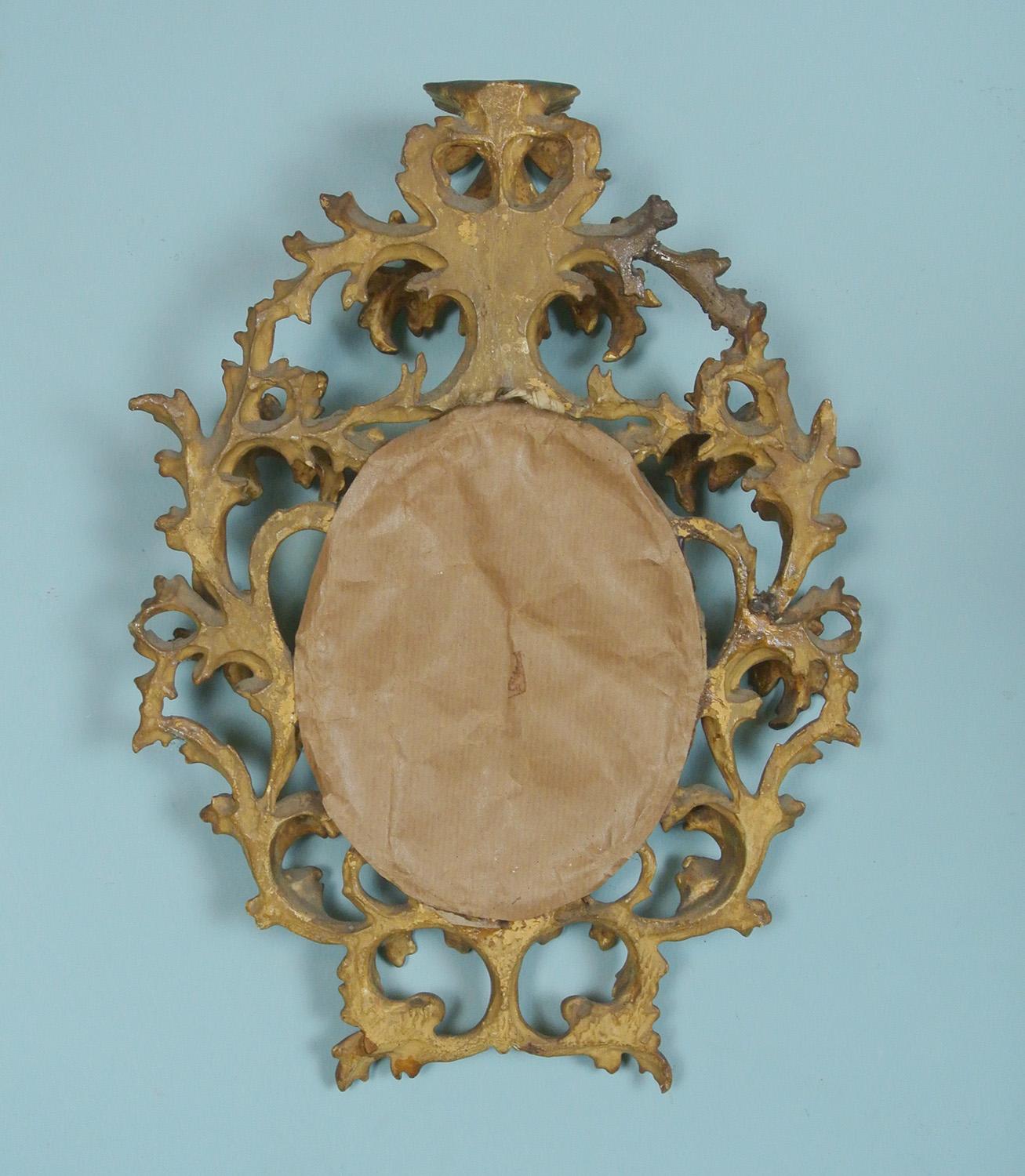 Charming 18th Century Florentine Mirror with Original Plate, circa 1790 For Sale 2