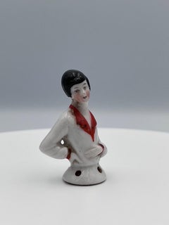Charming 1920's German Art Deco Porcelain Flapper Half Doll