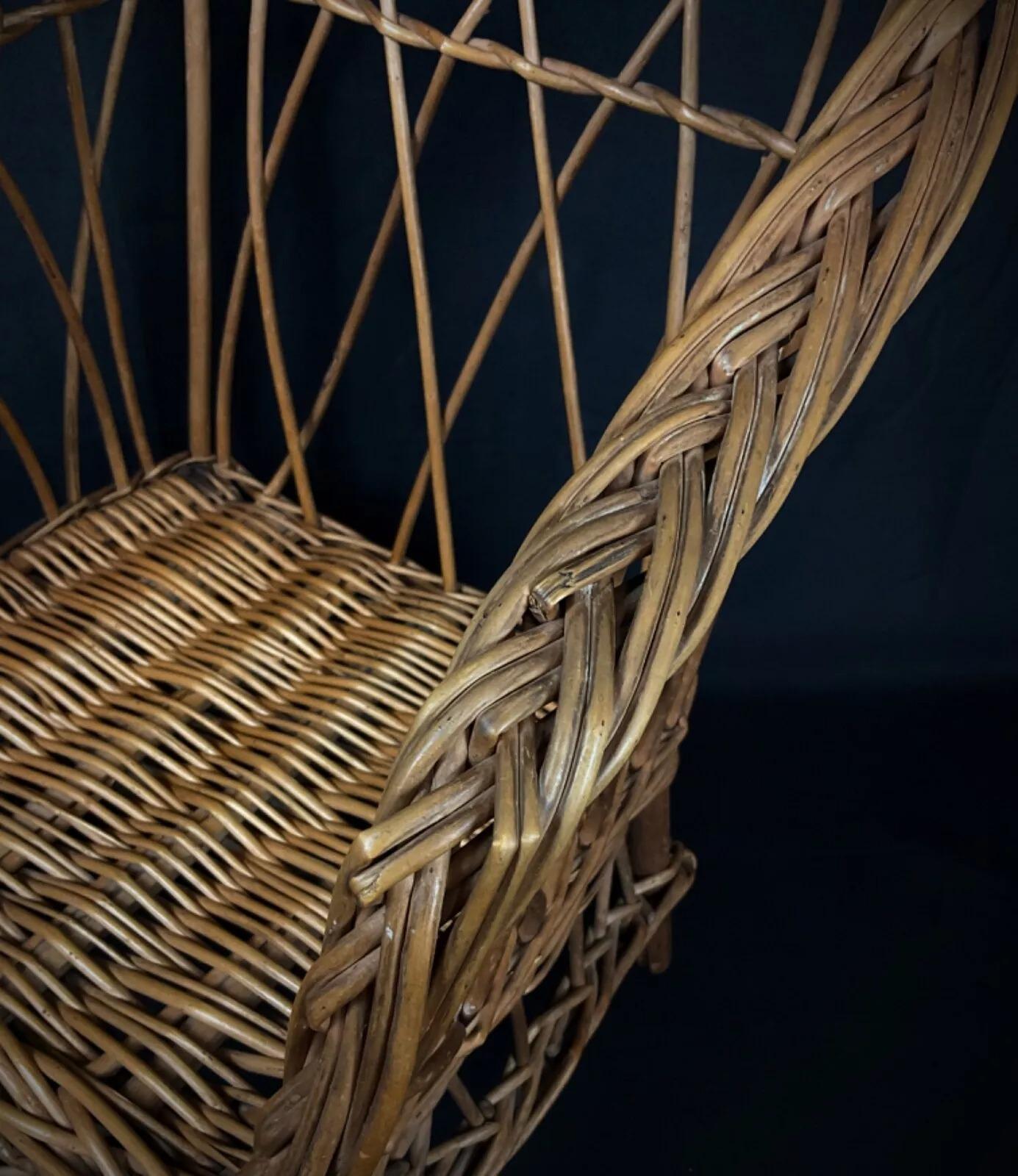 This delightful 1930s Art Deco children’s chair is crafted from woven wicker, showcasing beautiful craftsmanship with classic Art Deco style. Its petite size and woven design make it an enchanting decorative piece, perfect for vintage-inspired decor