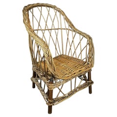 Charming 1930s Art Deco Woven Wicker Child’s Chair - 2Y335