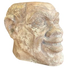 Charming 1930s Plaster Smiling Bust Planter