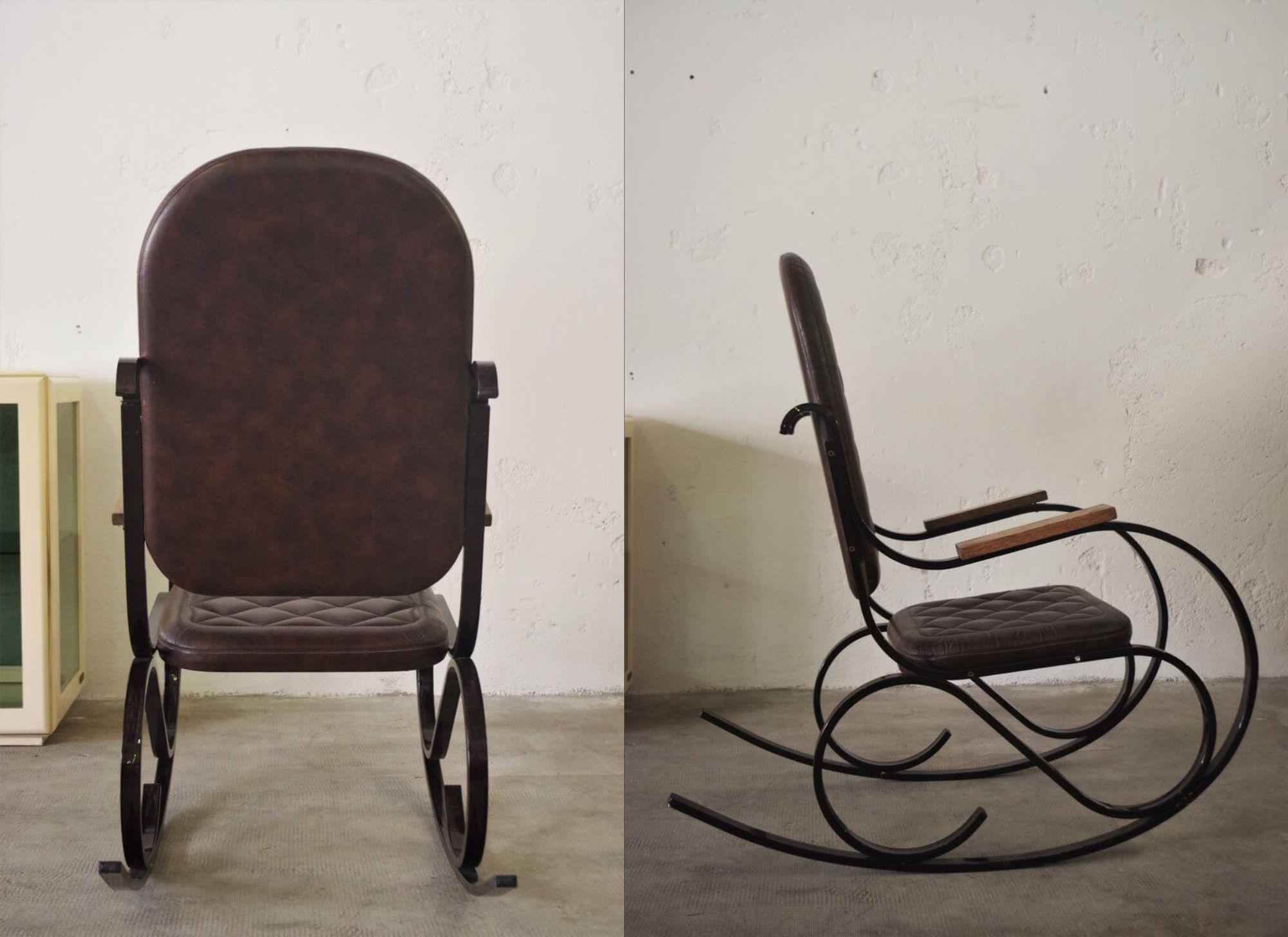 Charming 1950s Iron Rocking Chair – A Mid-Century Modern Marvel in vendita 2