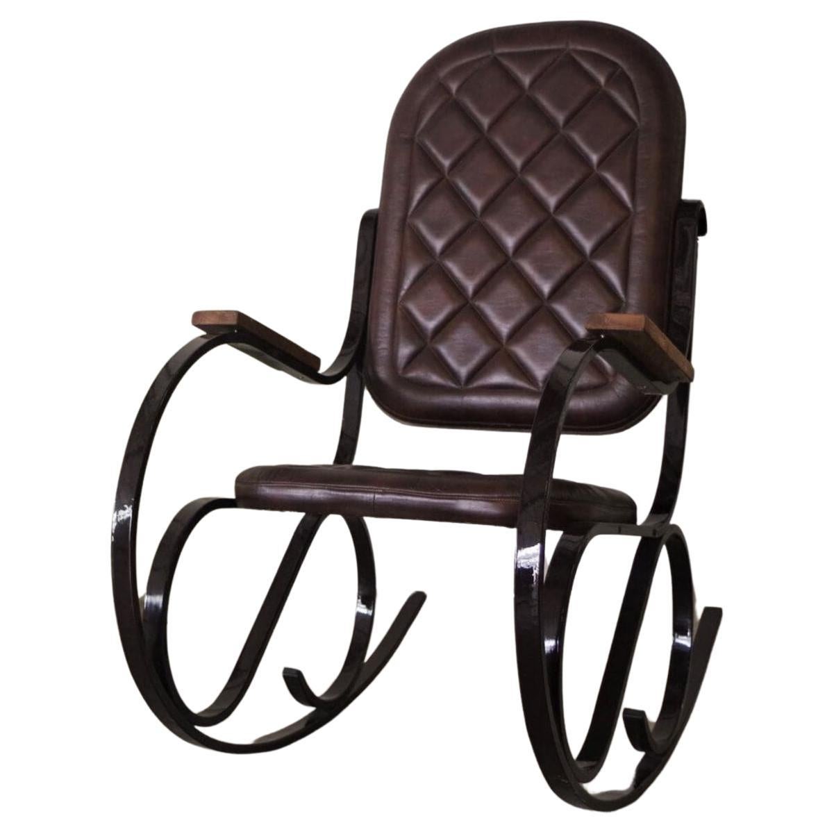 Charming 1950s Iron Rocking Chair - A Mid-Century Modern Marvel
