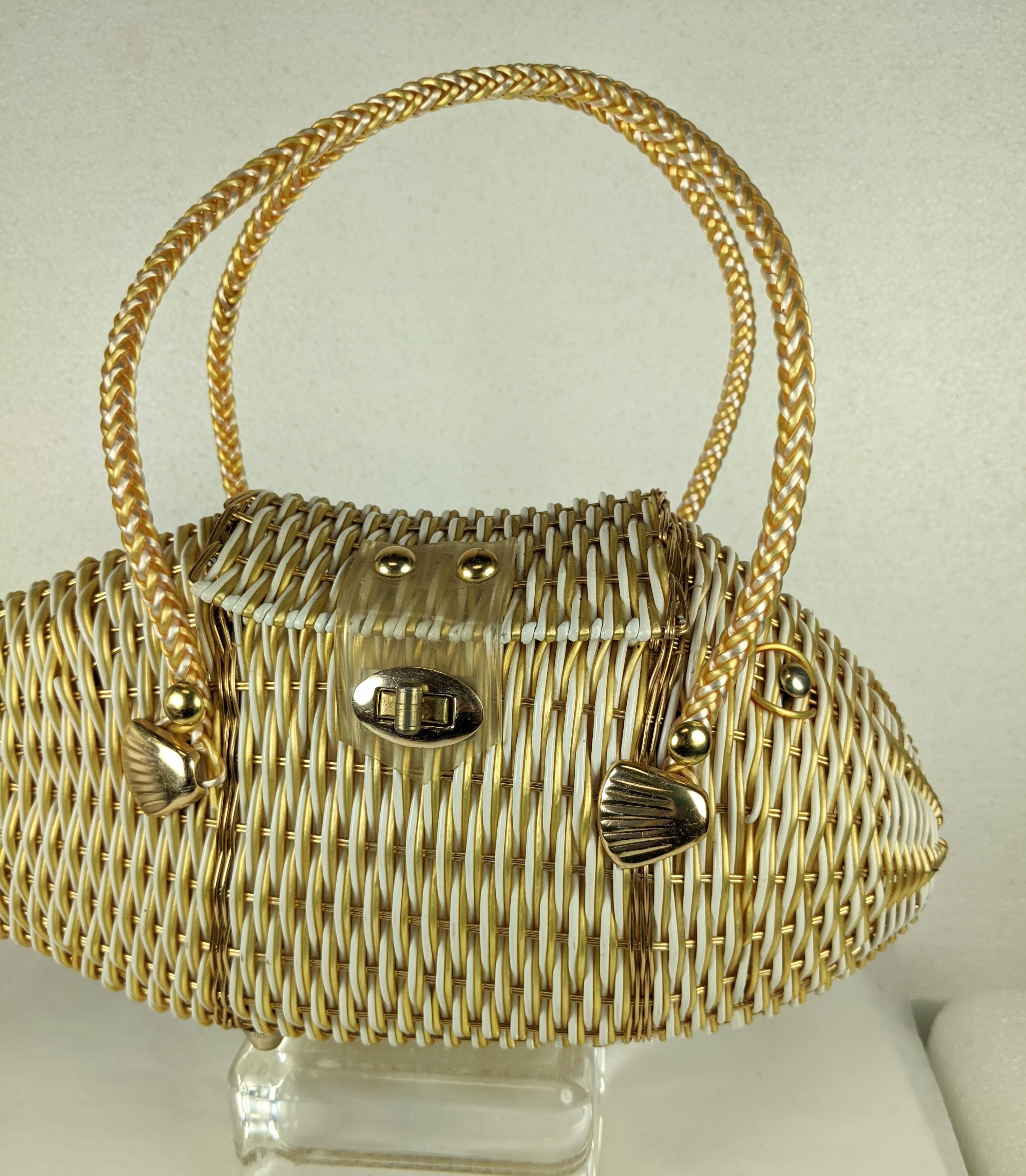 Charming 1960's Woven Figural Fish Bag In Good Condition For Sale In New York, NY