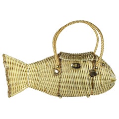 Charming 1960's Woven Figural Fish Bag