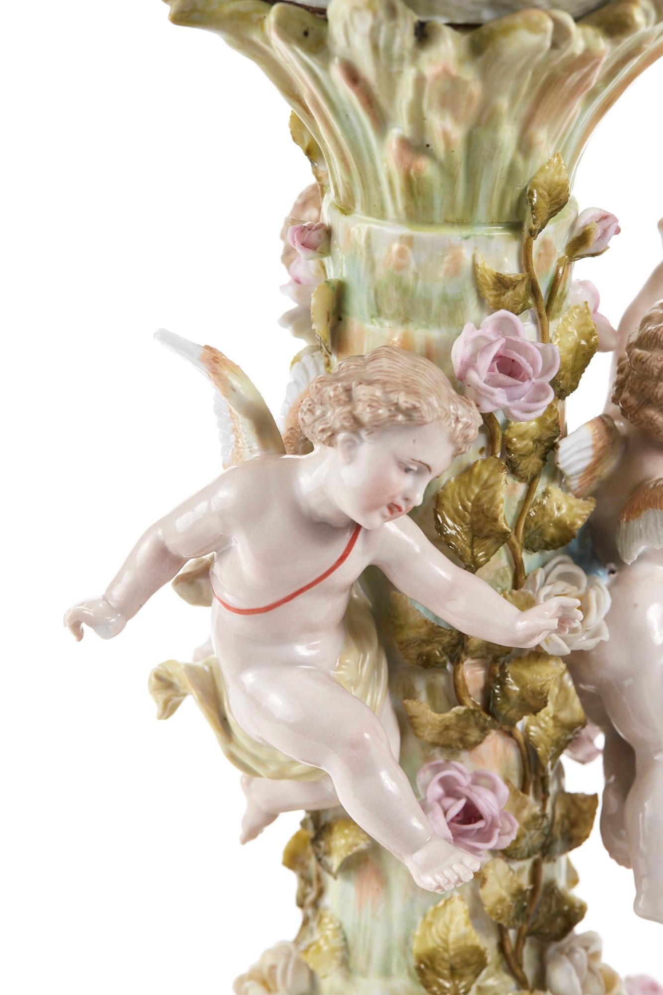 Charming 19th Century Antique Meissen Style Pedestal Comport, circa 1880 1