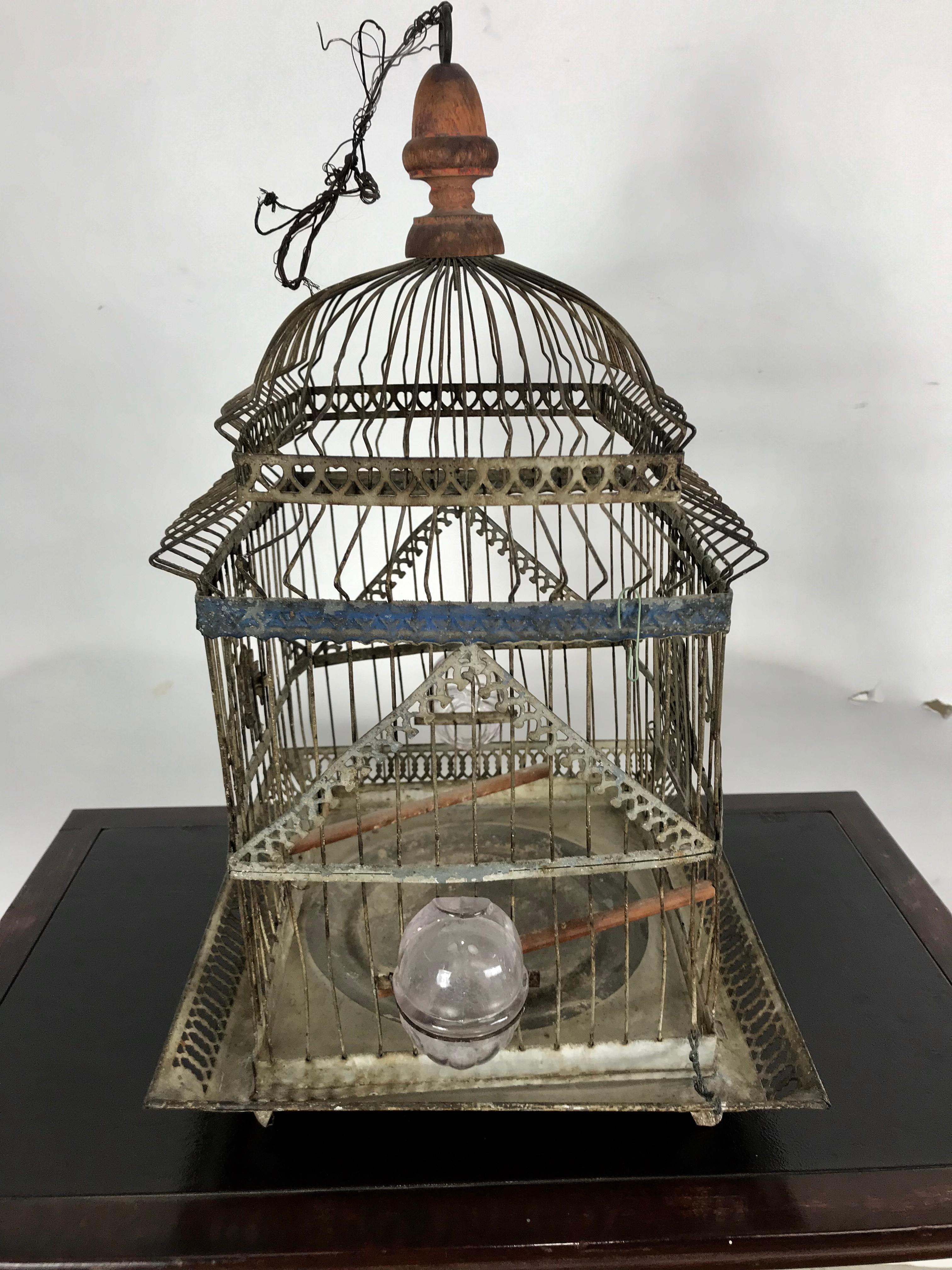 Charming 19th Century Architectural Birdcage In Distressed Condition In Buffalo, NY