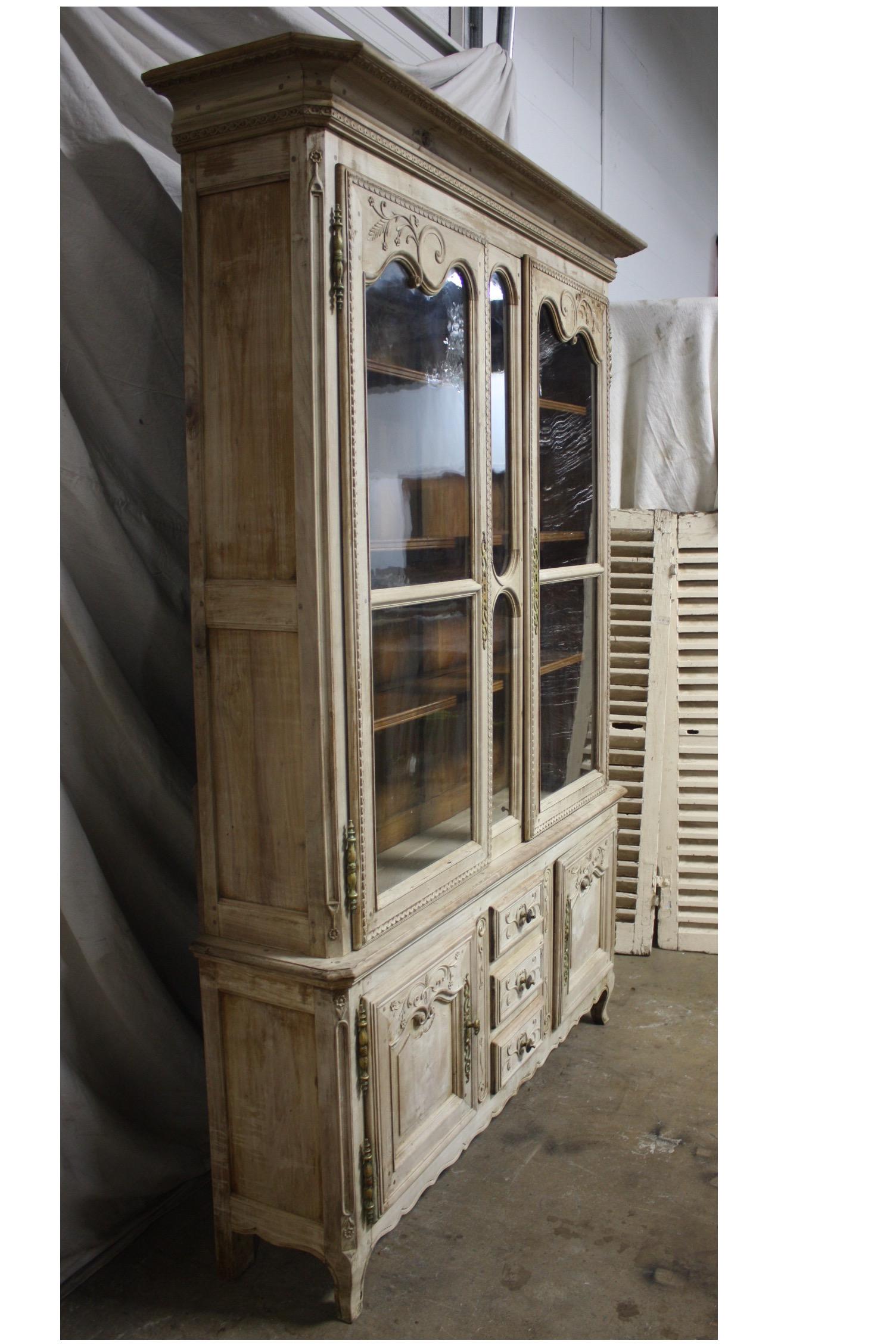 Bleached Charming 19th Century French Cabinet 
