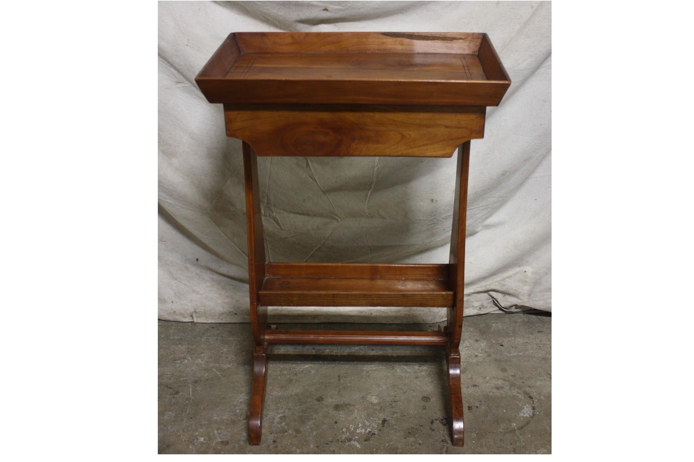 French 19th Century Walnut Side Table 1