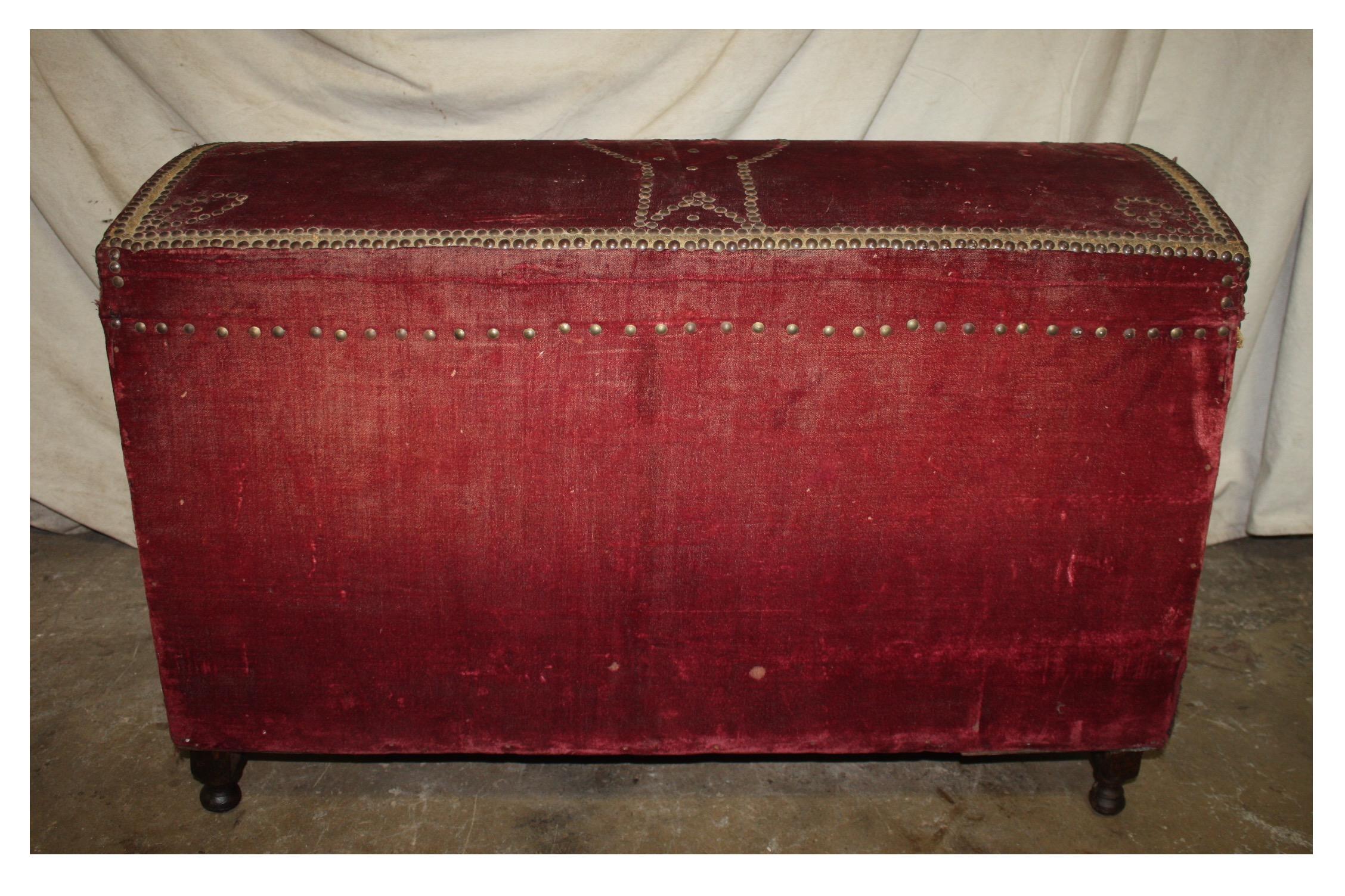 Charmante malle ou coffre à couvertures française du XIXe siècle en vente 7