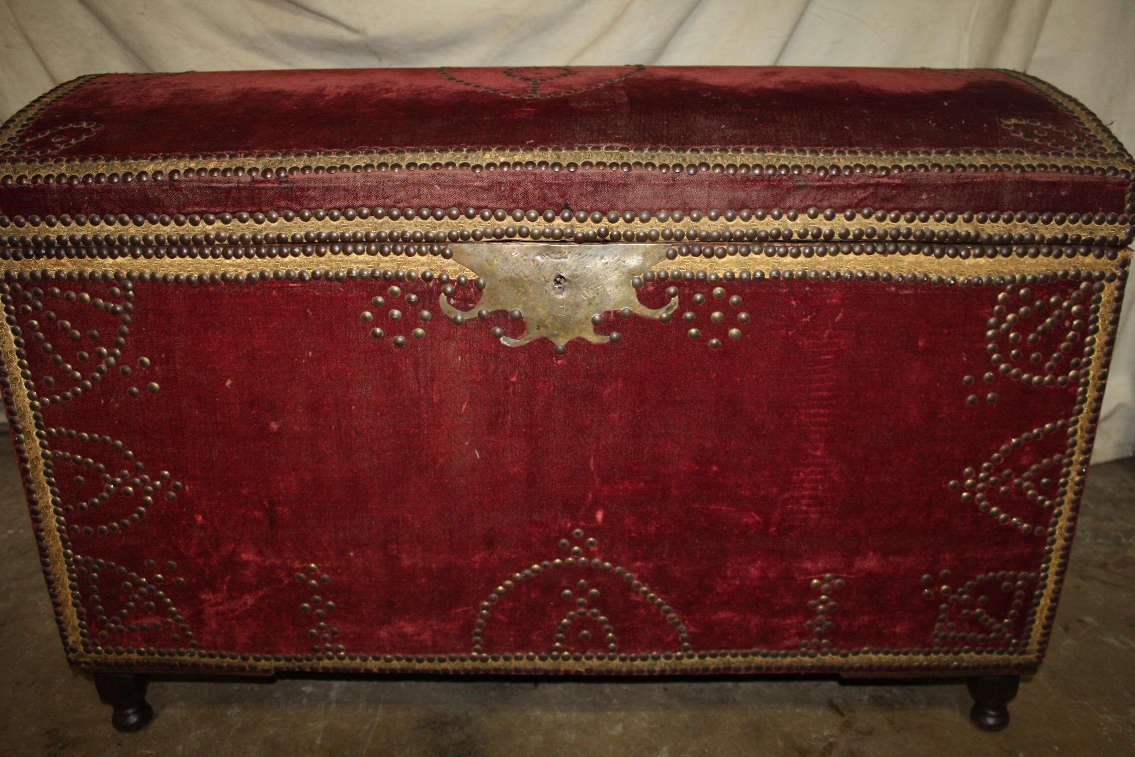 Charming 19th century French trunk or blanket chest.