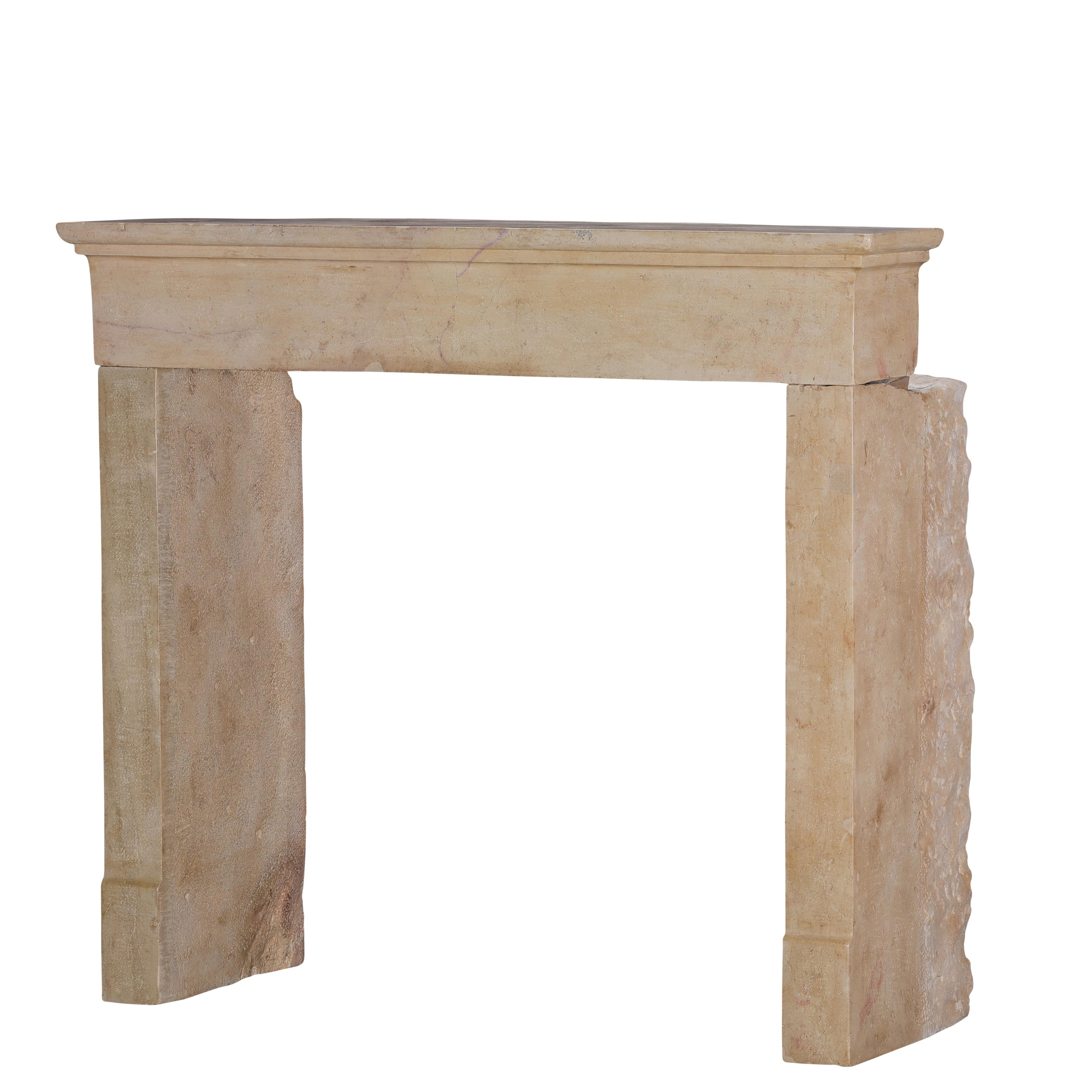 Charming 19th Century Petite French Fireplace Mantel With Square Firebox Opening For Sale 6