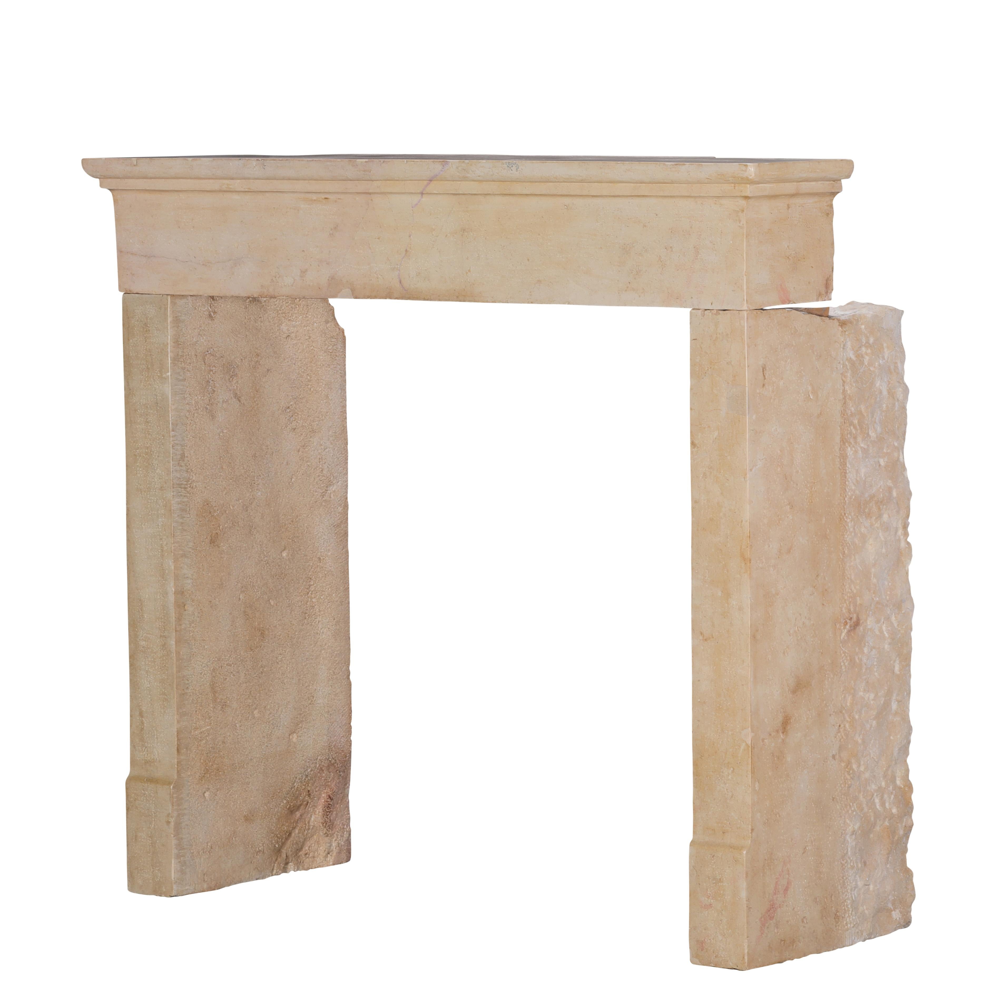 Charming 19th Century Petite French Fireplace Mantel With Square Firebox Opening For Sale 7