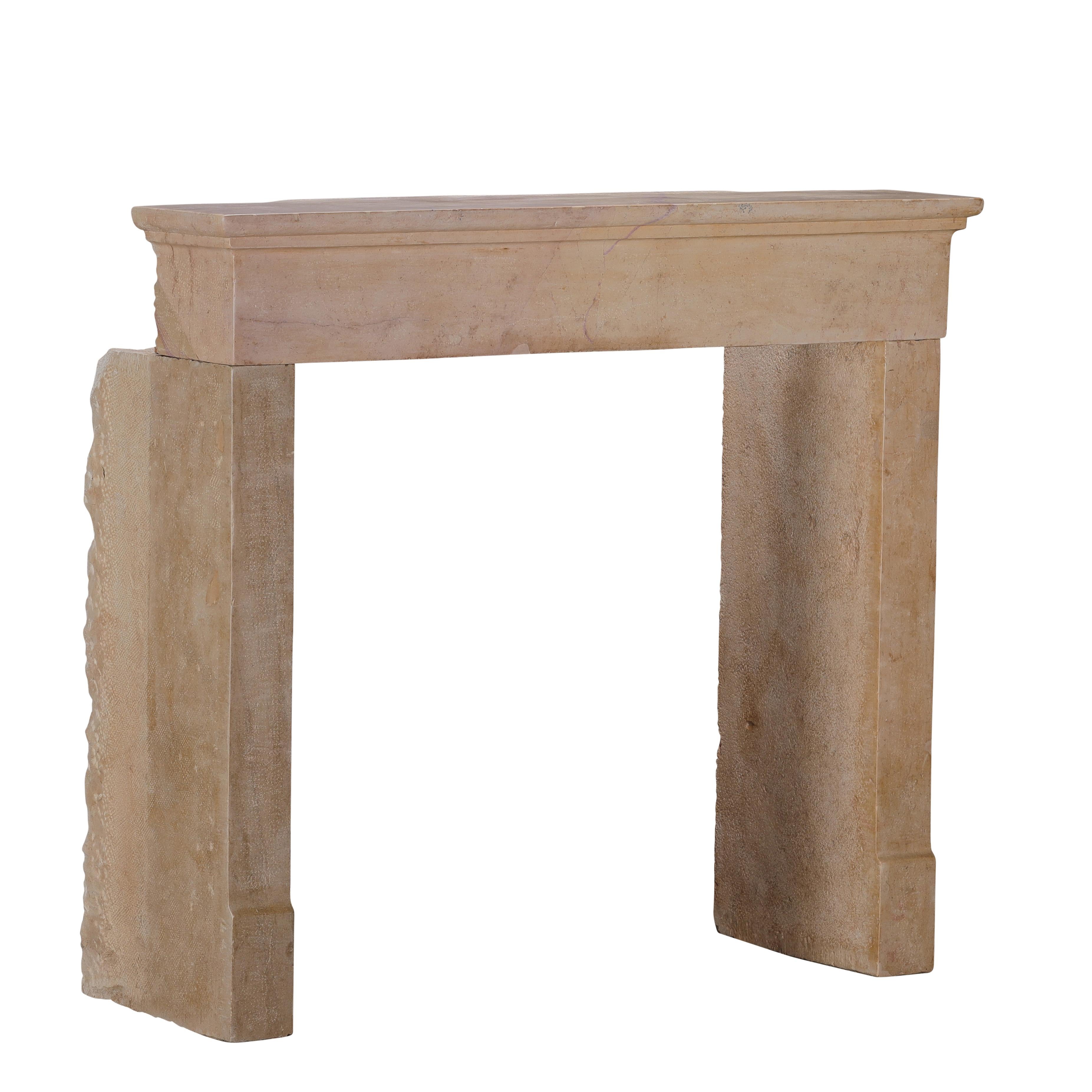 Charming 19th Century Petite French Fireplace Mantel With Square Firebox Opening For Sale 11