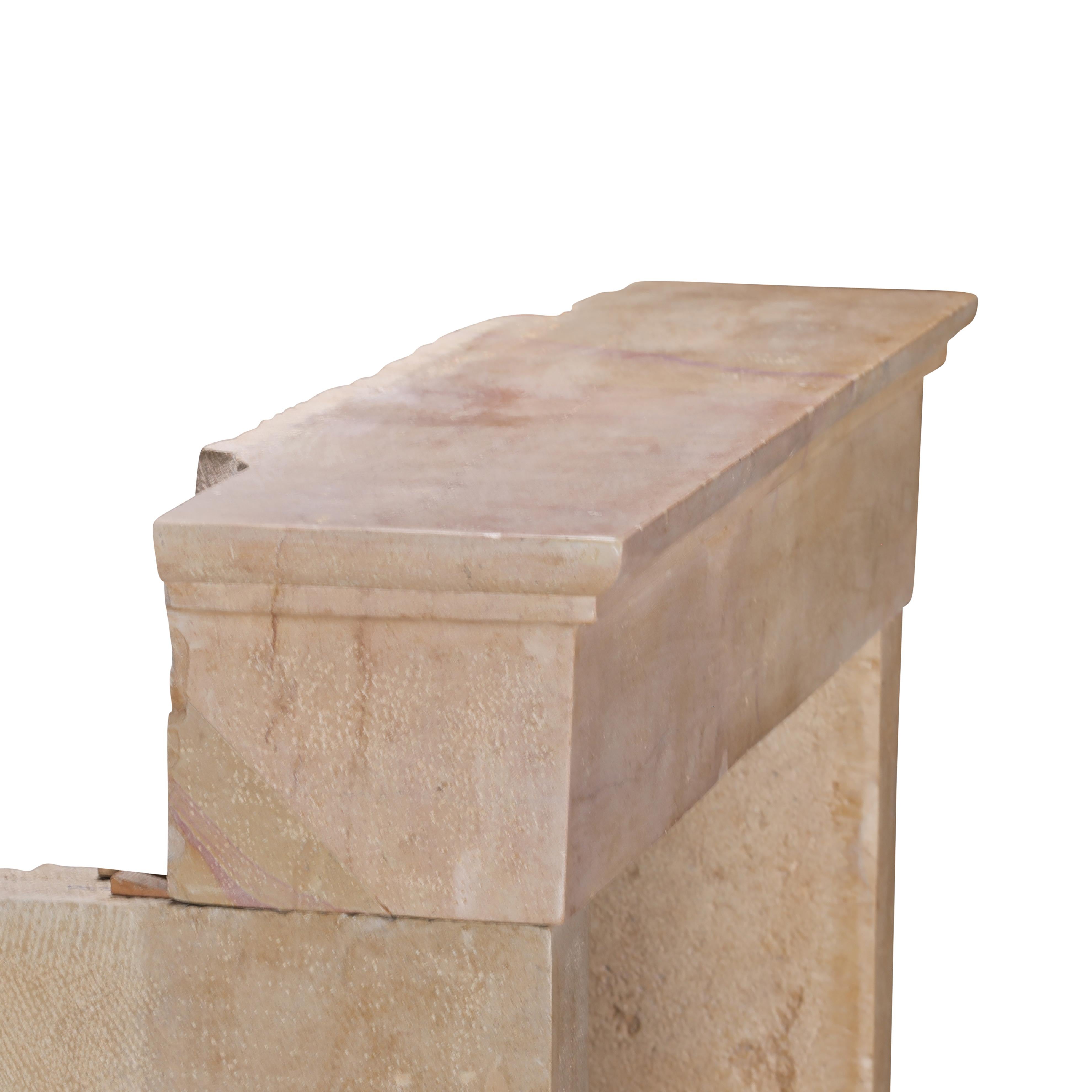 Charming 19th Century Petite French Fireplace Mantel With Square Firebox Opening For Sale 13