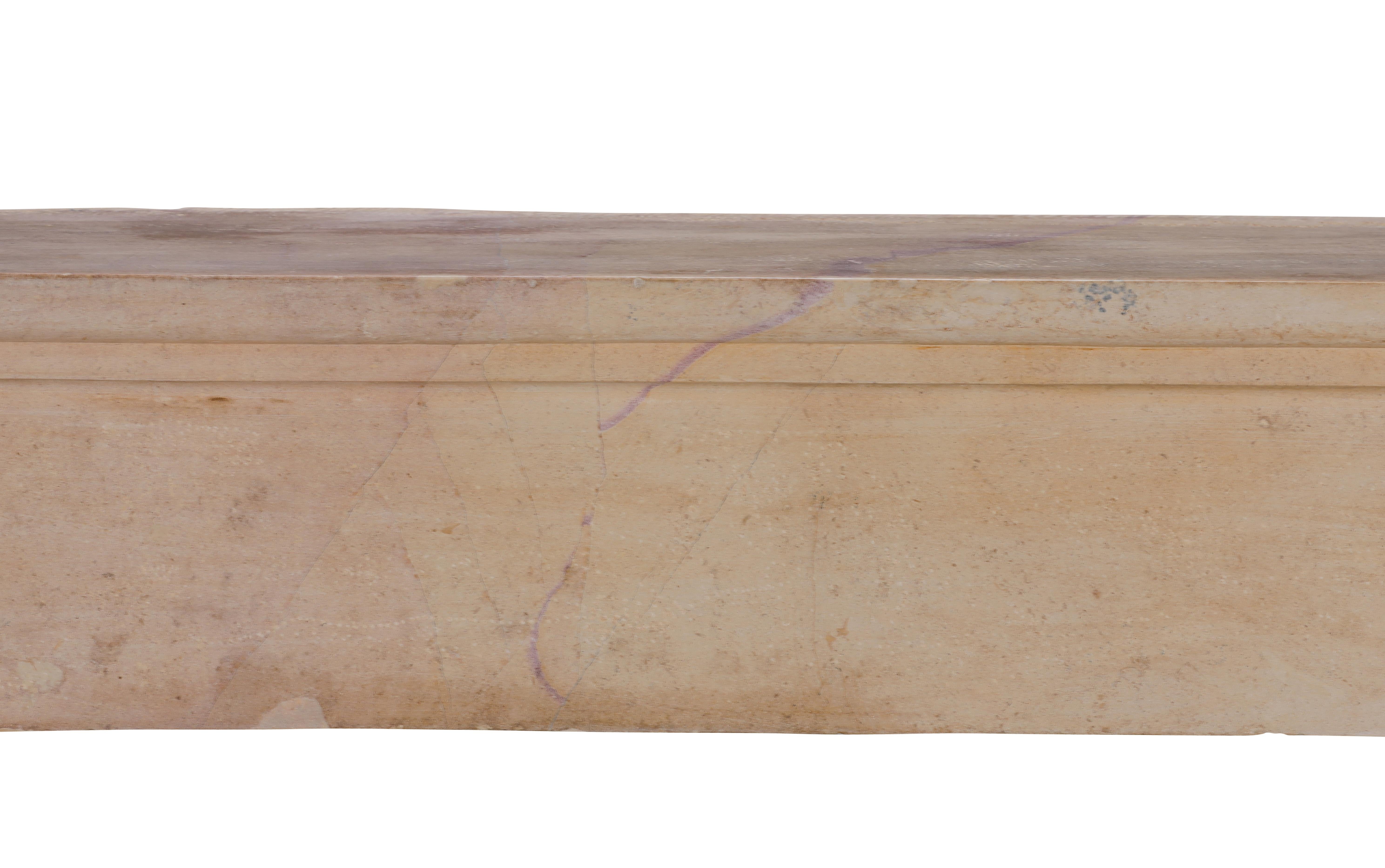 Charming 19th Century Petite French Fireplace Mantel With Square Firebox Opening For Sale 2
