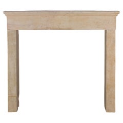 Charming 19th Century Petite French Fireplace Mantel With Square Firebox Opening