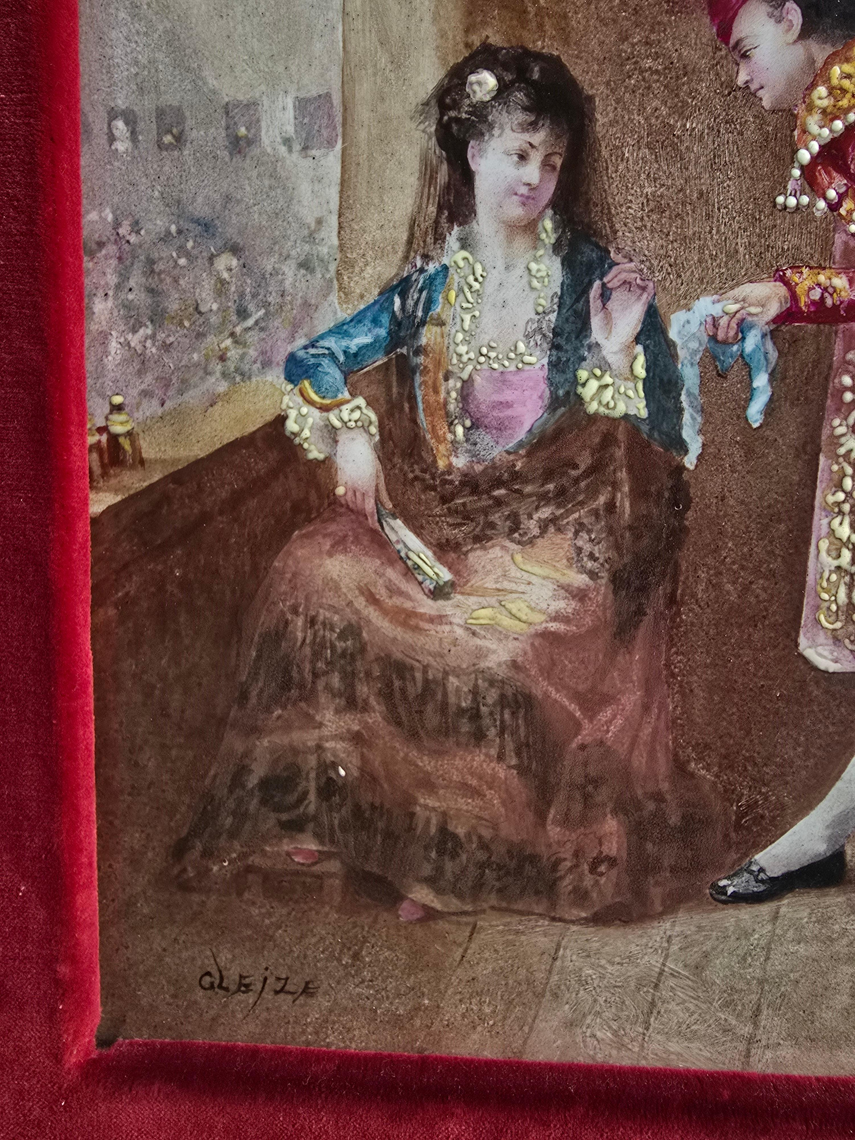 Charming 19th-Century Spanish Porcelain Plaque Depicting a Bullfighter For Sale 3