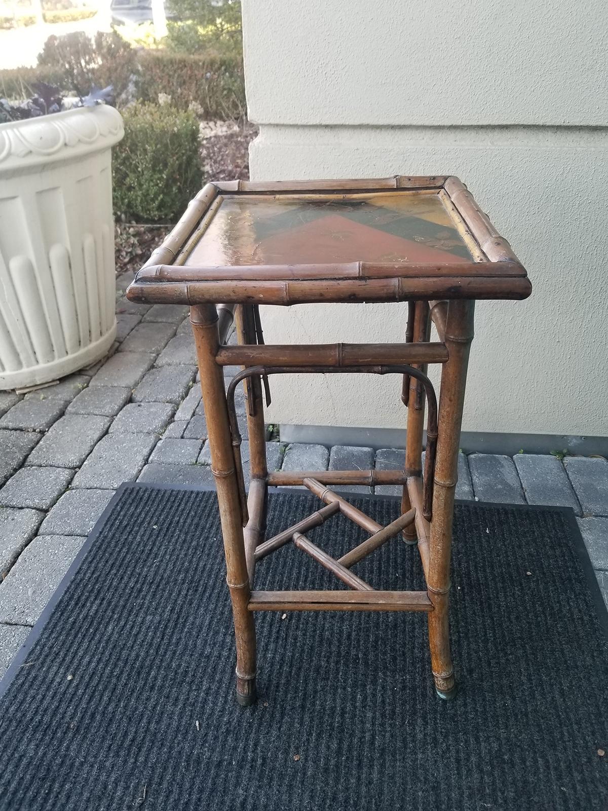 Charming 19th Century Bamboo Square Drink Table 2