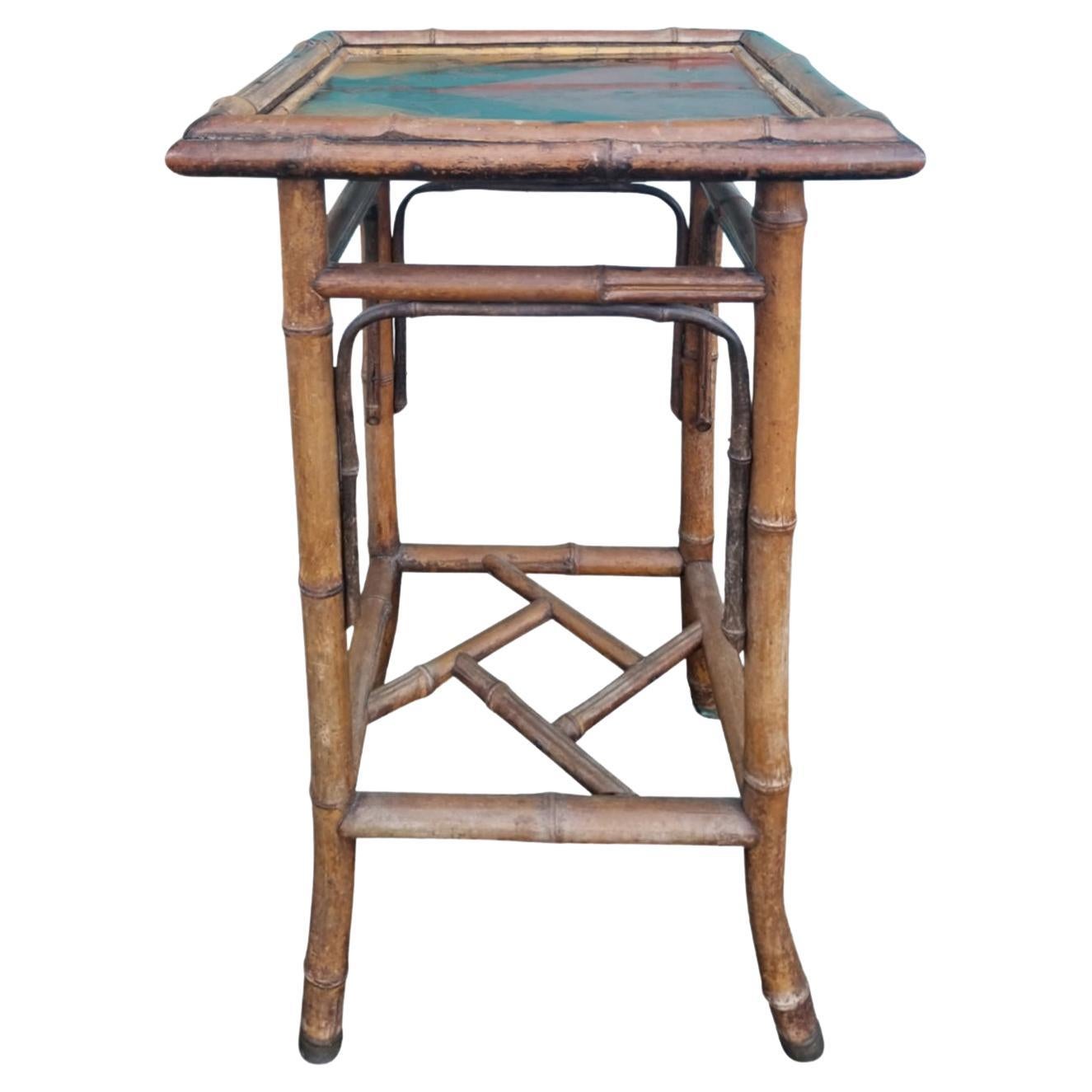Charming 19th Century Bamboo Square Drink Table