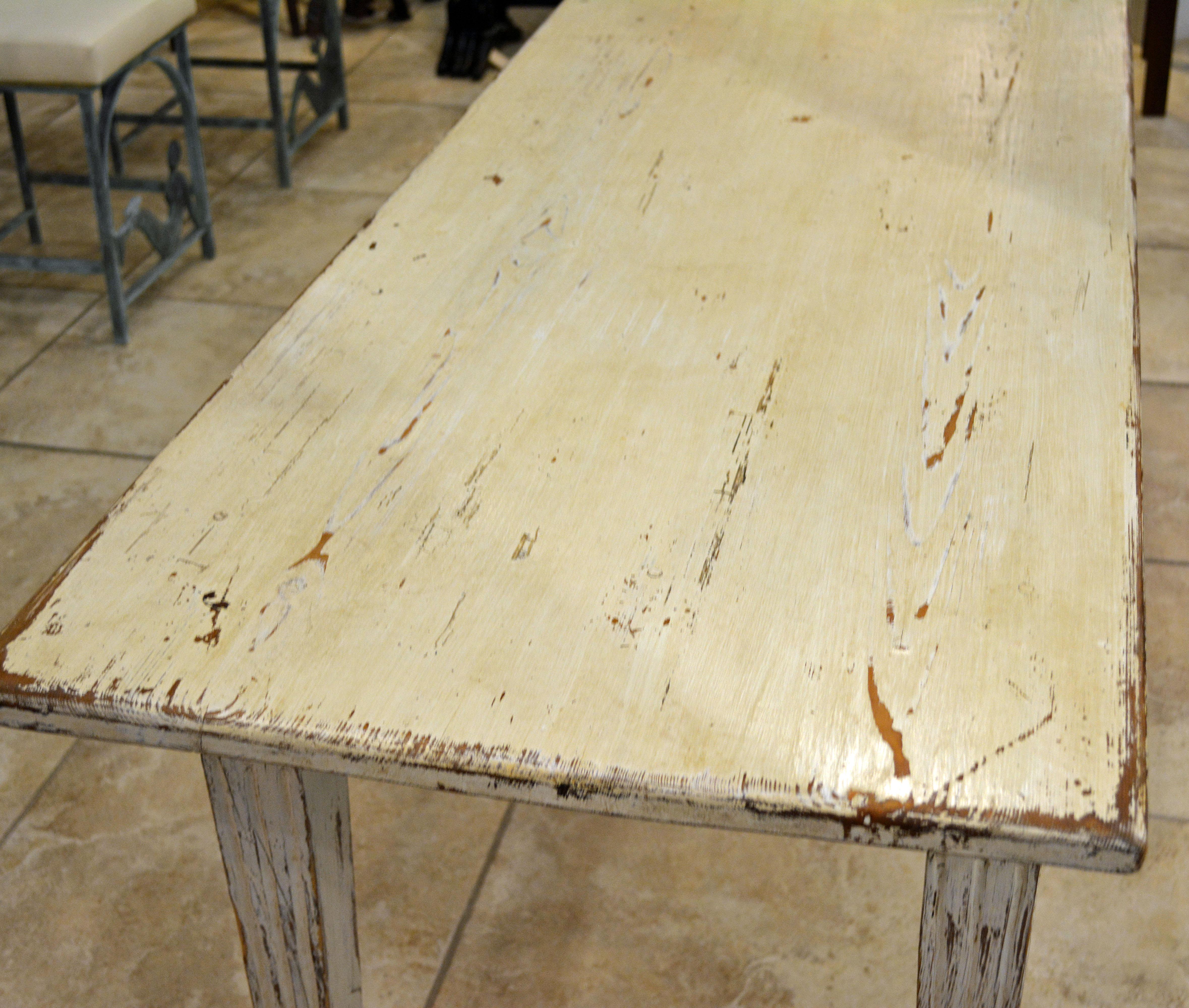 Charming 19th Century Swedish Gustavian Style Painted Pinewood Farm Table 7