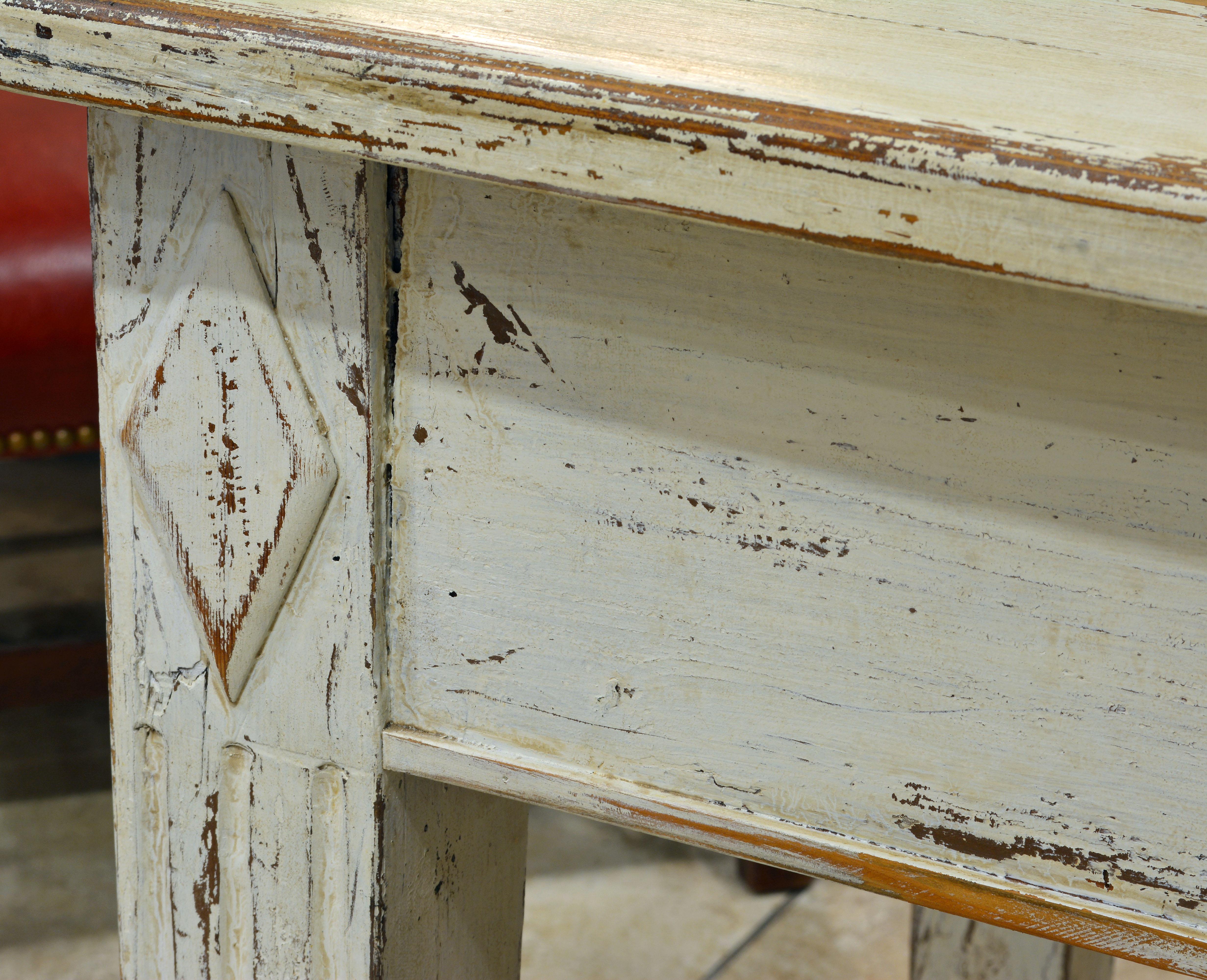 Charming 19th Century Swedish Gustavian Style Painted Pinewood Farm Table 3