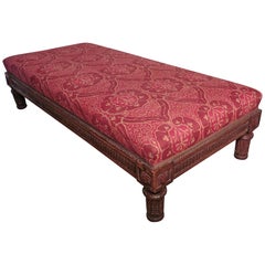 Antique Charming 19th Century Upholstered Window Seat or Day Bed