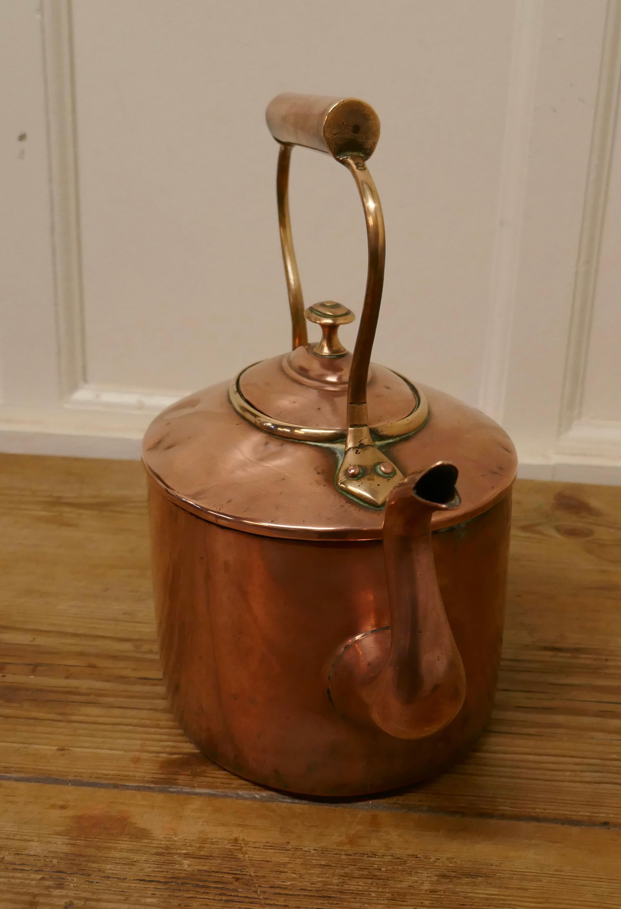 Charming 19th century oval century copper kettle

A lovely traditional piece, well used but solid and very attractive
The kettle is 13” high, 12” long and 7” wide
GB324.