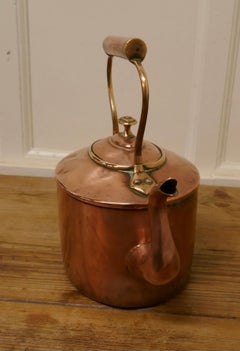 Victorian Copper Kettle, 19th Century Oval Design, Antique Serveware