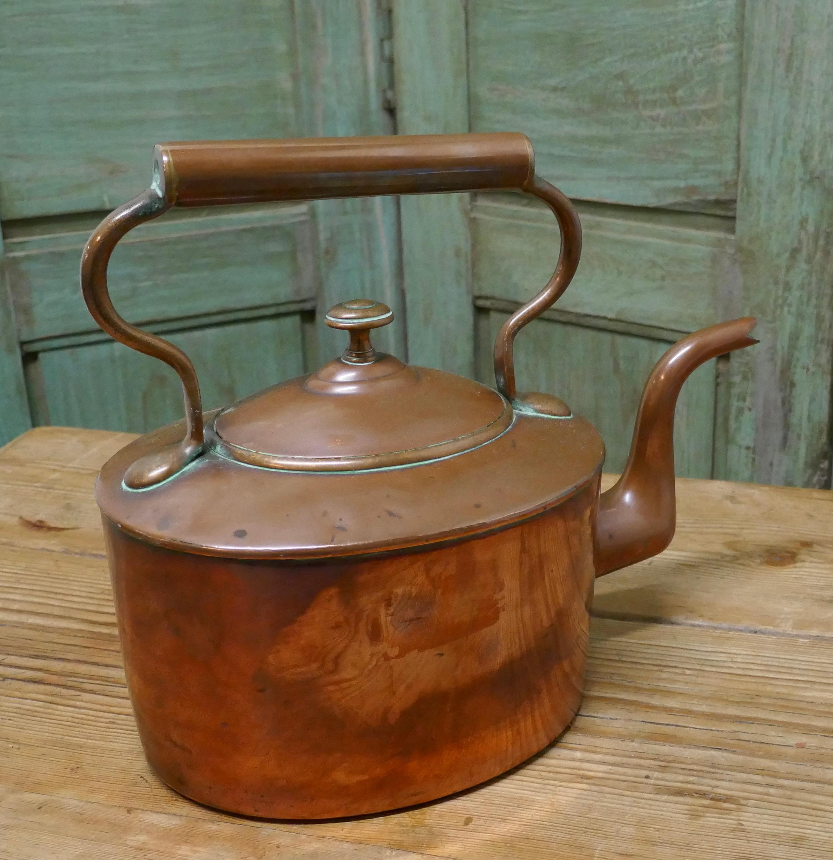 Charming 19th Oval Century Copper Kettle 2