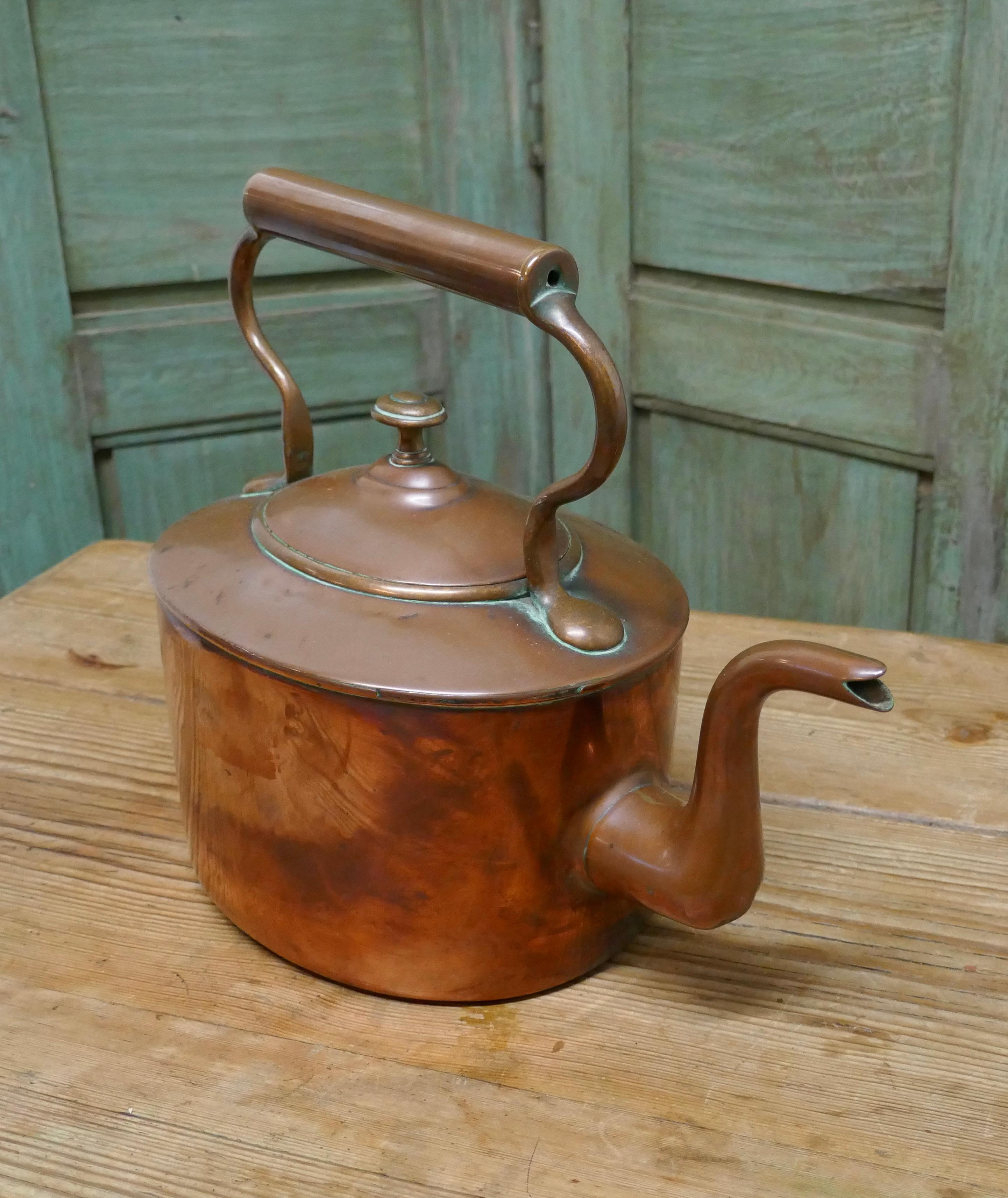 Charming 19th Oval Century Copper Kettle 3