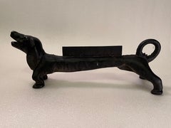 Charming 20th Century Cast Iron Heavy Dachshund Dog Boot Scraper Attr. to Hubley