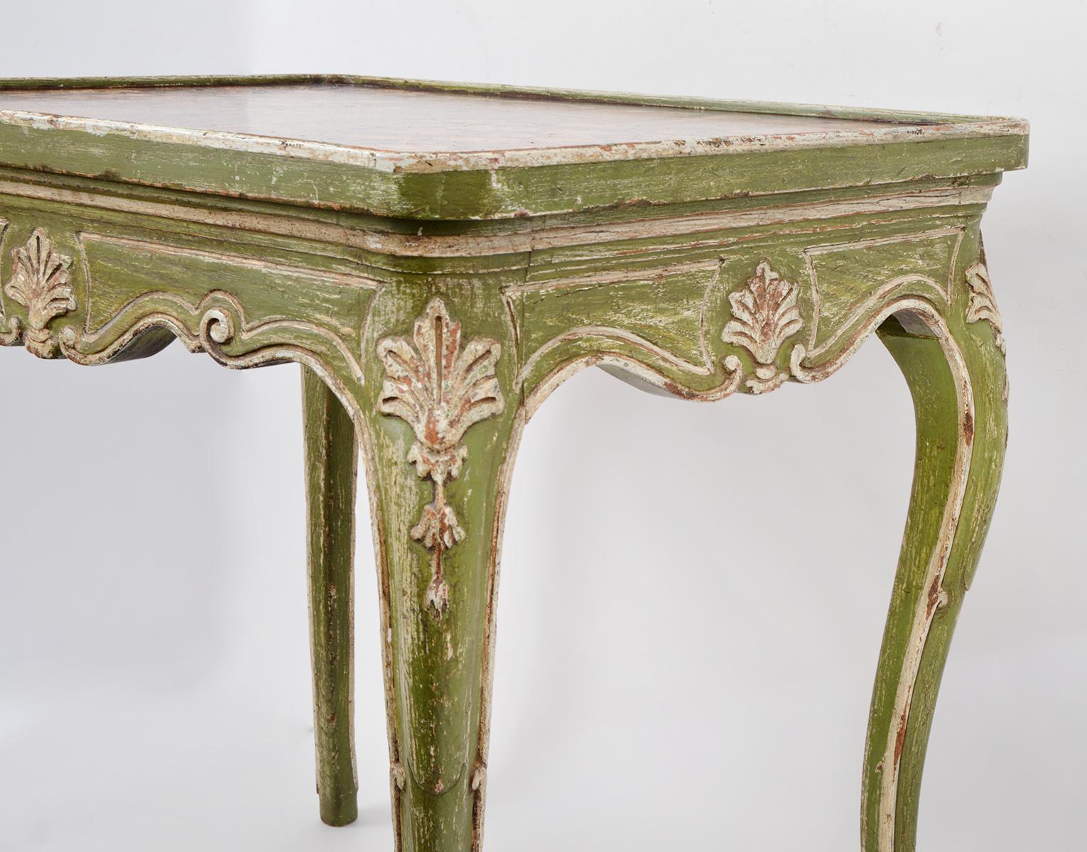 Charming 20th Century French Painted and Parcel Gilt Louis XV Style Side Table 3