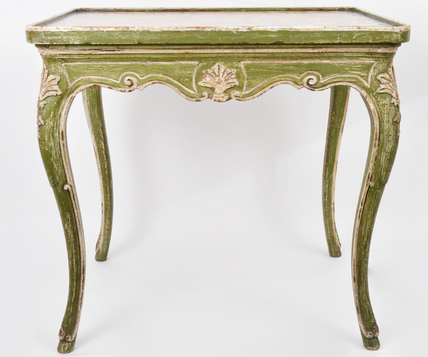 Charming 20th Century French Painted and Parcel Gilt Louis XV Style Side Table 5