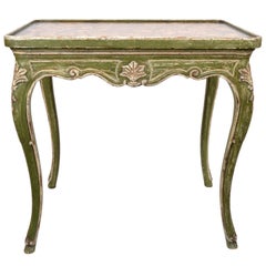 Charming 20th Century French Painted and Parcel Gilt Louis XV Style Side Table