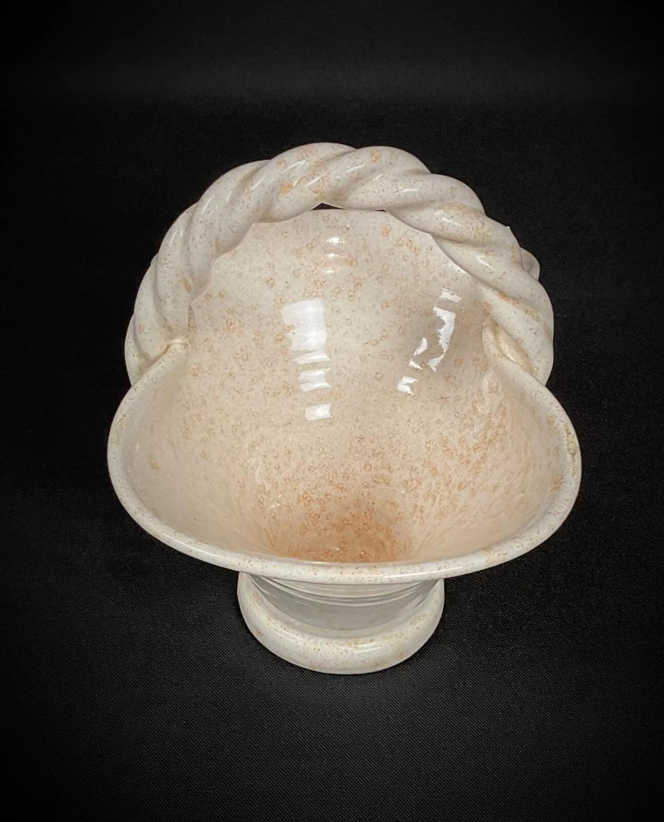 Charming 20th Century Small Floral Ceramic Basket Signed Vallauris - 2Y333 For Sale 2