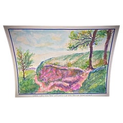 Encantadora acuarela del siglo XX de M. Duriez - En los Altos Vosgos- 2Y303