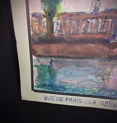 Charming 20th Century Watercolor by M. Duriez – La Seine - 2Y301
